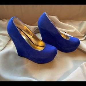 Cobalt Mossimo Blue Platform Wedges